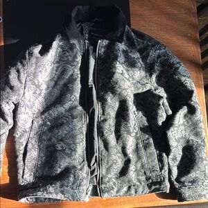 Abercrombie Men's Black Patterned Jacquard Jacket